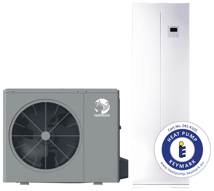 Šilumos siurblio komplektas NØRDIS Optimus Pro 16 kW su 240 l KV talpa, trifazis – HOP16WODU3 + HOP160/240IDU3